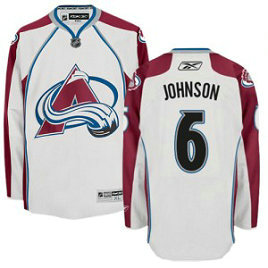 NHL Avalanche 6 Erik Johnson Away White Reebok Men Jersey