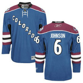 NHL Avalanche 6 Erik Johnson Third Blue Reebok Men Jersey