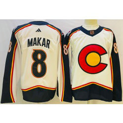 NHL Avalanche 8 Cale Makar White 2022-23 Reverse Retro Adidas Men Jersey