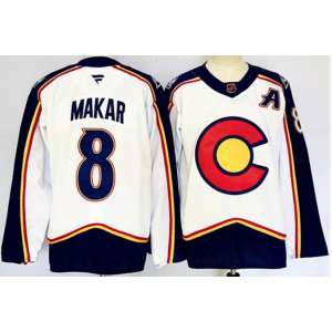 NHL Avalanche 8 Cale Makar White 2024-25 With A Patch New Men Jersey NHL Avalanche 8 Cale Makar White 2024-25 With A Patch New Men Jersey