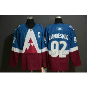 NHL Avalanche 92 Gabriel Landeskog Blue Red 2020 Stadium Series Adidas Men Jersey