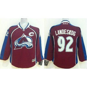 NHL Avalanche 92 Gabriel Landeskog Red Youth Jersey