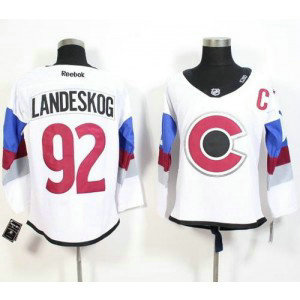 NHL Avalanche 92 Gabriel Landeskog White 2016 Stadium Series C Patch Men Jersey