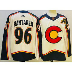 NHL Avalanche 96 Mikko Rantanen White 2022-23 Reverse Retro Adidas Men Jersey