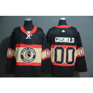 NHL Blackhawks 00 Clark Griswold Premier Black New Third Adidas Men Jersey
