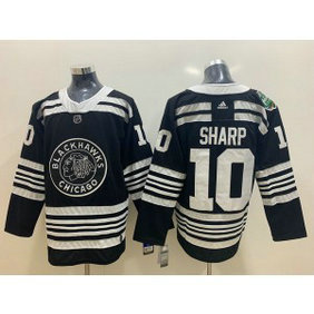 NHL Blackhawks 10 Patrick Sharp Black 2019 Winter Classic Adidas Men Jersey