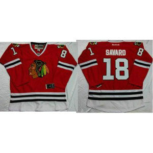 NHL Blackhawks 18 Denis Savard Red Men Jersey