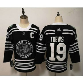 NHL Blackhawks 19 Jonathan Toews Black 2019 Winter Classic Adidas Men Jersey