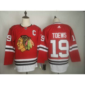 NHL Blackhawks 19 Jonathan Toews Red Adidas Men Jersey