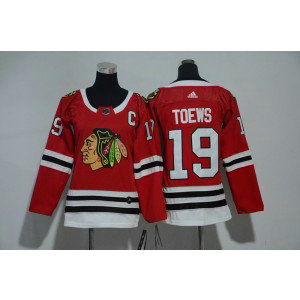 NHL Blackhawks 19 Jonathan Toews Red Adidas Women Jersey