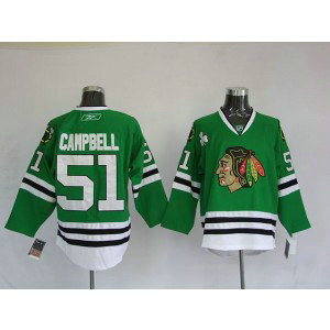 NHL Blackhawks 51 Brian Campbell Green Men Jersey