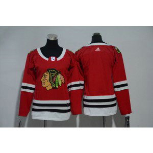 NHL Blackhawks Blank Red Adidas Women Jersey