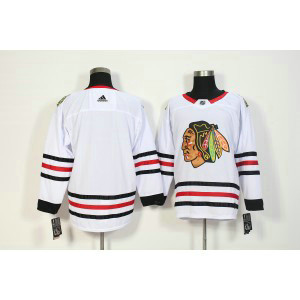 NHL Blackhawks Blank White Adidas Men Jersey