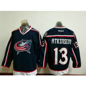 NHL Blue Jackets 13 Cam Atkinson Navy Reebok Men Jersey