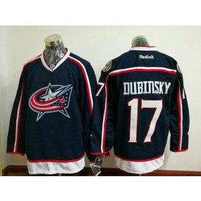 NHL Blue Jackets 17 Brandon Dubinsky Navy Reebok Men Jersey