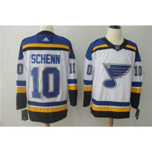 NHL Blues 10 Brayden Schenn White Adidas Men Jersey