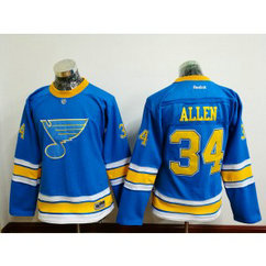 NHL Blues 34 Jake Allen 2017 Winter Classic Blue Reebok Women Jersey