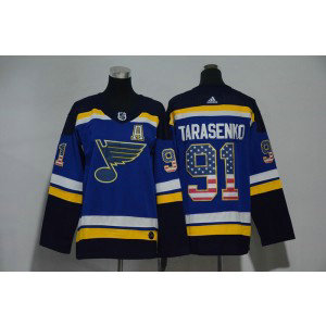 NHL Blues 91 Vladimir Tarasenko Blue USA Flag Adidas Youth Jersey