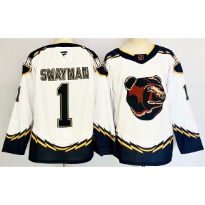 NHL Bruins 1 Swayman White 2024 New Men Jersey