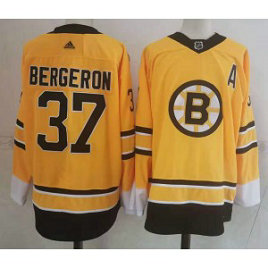 NHL Bruins 37 Patrice Bergeron Yellow 2020 New Adidas Men Jersey NHL Bruins 37 Patrice Bergeron Yellow 2020 New Adidas Men Jersey