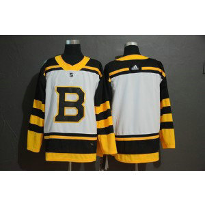 NHL Bruins Blank White 2019 Winter Classic Adidas Men Jersey