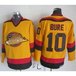 NHL Canucks 10 Pavel Bure Gold CCM Throwback Men Jersey