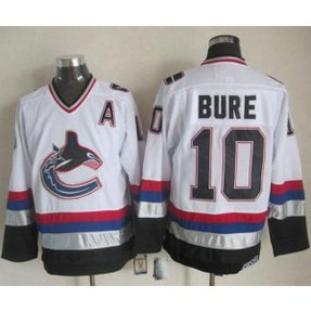 NHL Canucks 10 Pavel Bure White CCM Throwback Men Jersey