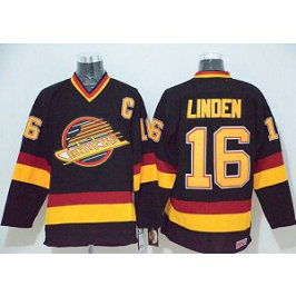 NHL Canucks 16 Trevor Linden Black CCM Throwback Men Jerseys NHL Canucks 16 Trevor Linden Black CCM Throwback Men Jerseys