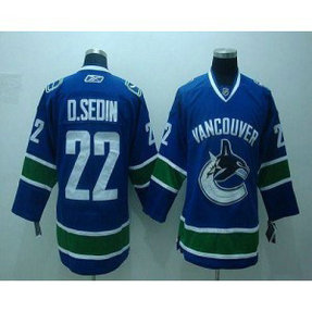 NHL Canucks 22 D.sedin Blue Youth Jersey