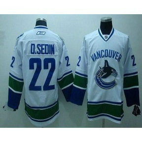 NHL Canucks 22 D.sedin White Youth Jersey