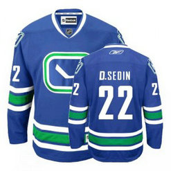 NHL Canucks 22 Daniel Sedin Blue Third Youth Jersey