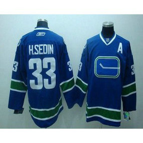 NHL Canucks 33 Henrik Sedin Blue Third Youth Jersey