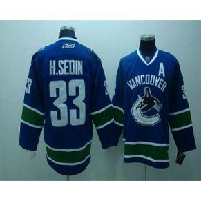 NHL Canucks 33 Henrik Sedin Blue Youth Jerseys
