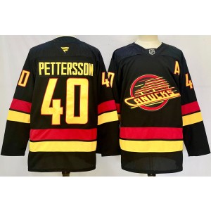NHL Canucks 40 Elias Pettersson Black 2024 New Fanatics Men Jersey