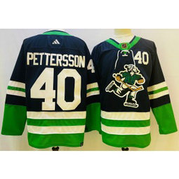 NHL Canucks 40 Elias Pettersson Blue 2022-23 Retro Adidad Men Jersey