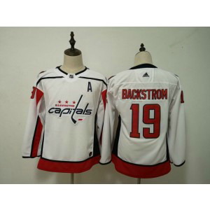 NHL Capitals 19 Nicklas Backstrom White Adidas Youth Jersey