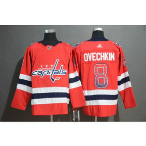 NHL Capitals 8 Alex Ovechkin Red Drift Fashion Adidas Men Jersey