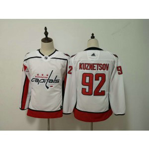 NHL Capitals 92 Evgeny Kuznetsov Adidas White Youth Jersey