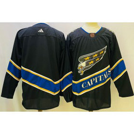 NHL Capitals Blank Black 2022-23 Retro Adidas Men Jersey