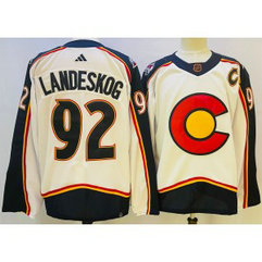 NHL Colorado Avalanche 92 Gabriel Landeskog White 2022-23 Reverse Retro Jersey