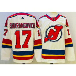 NHL Devils 17 SHARANGOVICH White 2022-23 Retro Adidad Men Jersey NHL Devils 17 SHARANGOVICH White 2022-23 Retro Adidad Men Jersey