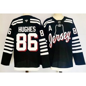 NHL Devils 86 Jack Hughes Black 2024 New Men Jersey