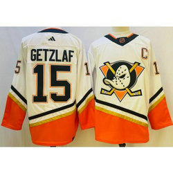 NHL Ducks 15 Ryan Getzlaf White 2022-23 Retro Adidas Men Jersey NHL Ducks 15 Ryan Getzlaf White 2022-23 Retro Adidas Men Jersey