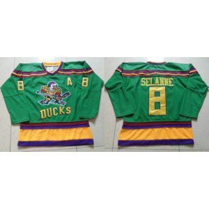 NHL Ducks 8 Teemu Selanne Green CCM Throwback Men Jersey