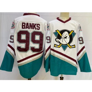 NHL Ducks 99 Adam Banks White Men Jersey