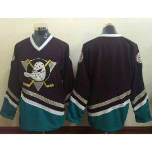 NHL Ducks Blank Purple Turquoise CCM Throwback Men Jersey