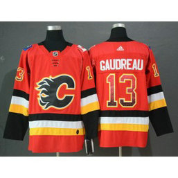 NHL Flames 13 Johnny Gaudreau Red Drift Fashion Adidas Men Jersey