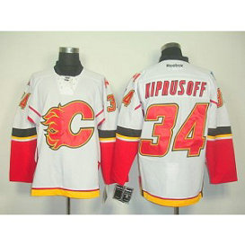 NHL Flames 34 Miikka Kiprusoff White Men Jersey