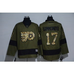 NHL Flyers 17 Wayne Simmonds Olive Green Salute to Service Reebok Men Jersey