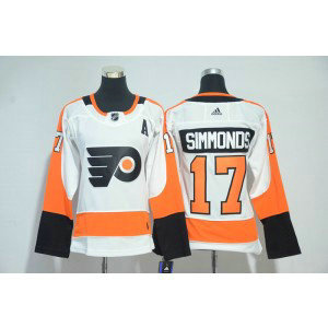 NHL Flyers 17 Wayne Simmonds White Adidas Women Jersey